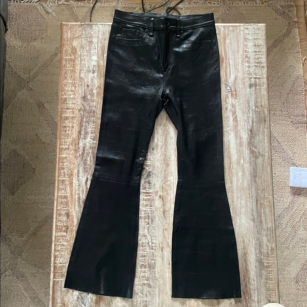 Rag & Bone 💯 leather jeans